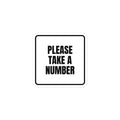 PLEASE TAKE A NUMBER sticker