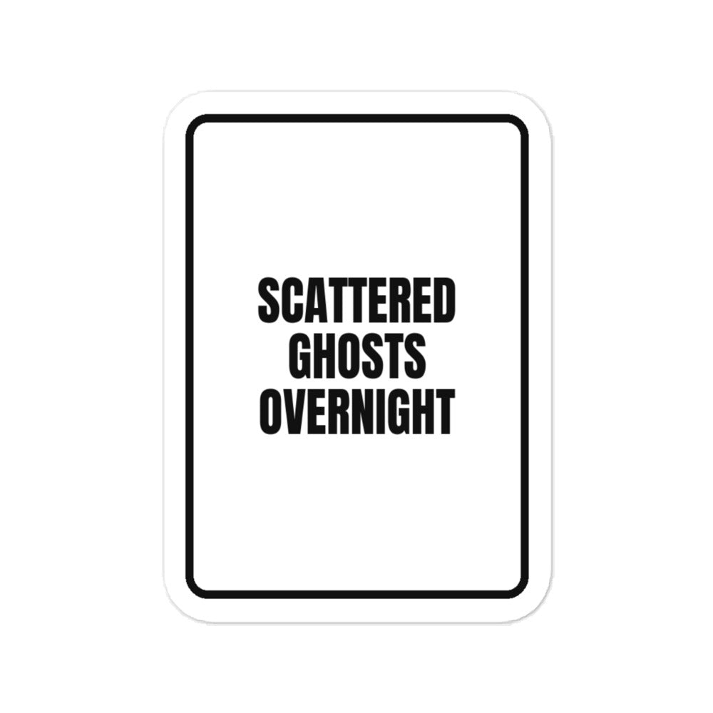 SCATTERED GHOSTS OVERNIGHT vinyl decal