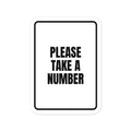 PLEASE TAKE A NUMBER vinyl decal