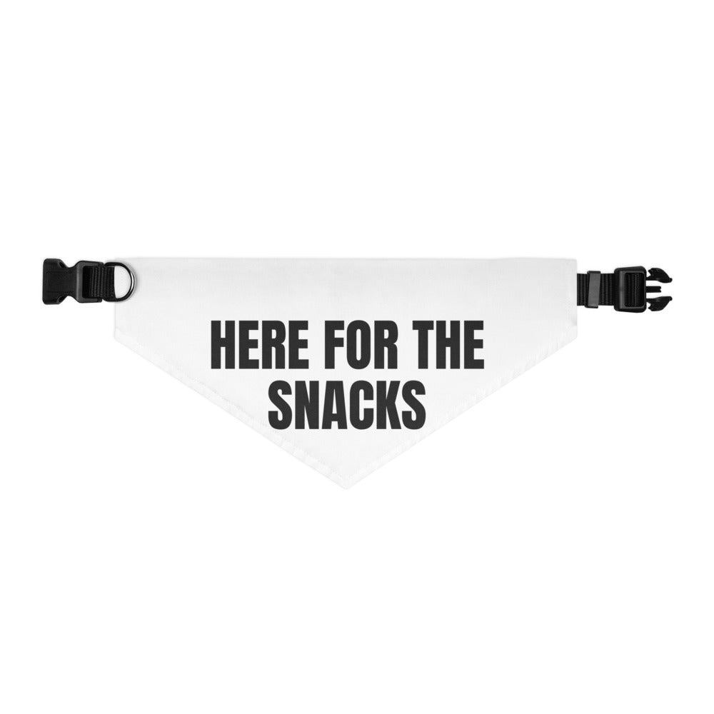 HERE FOR THE SNACKS pet bandana
