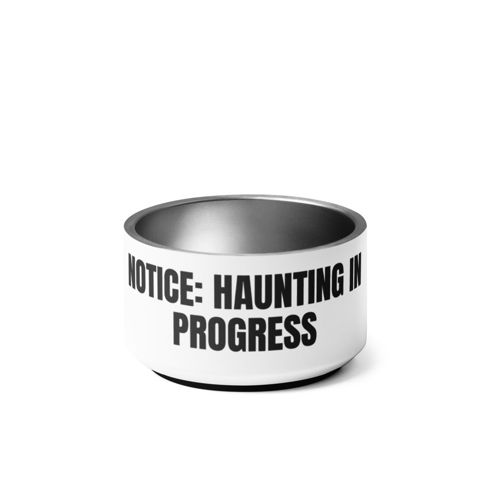 NOTICE: HAUNTING IN PROGRESS pet bowl