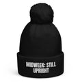 MIDWEEK: STILL UPRIGHT pom-pom beanie, black