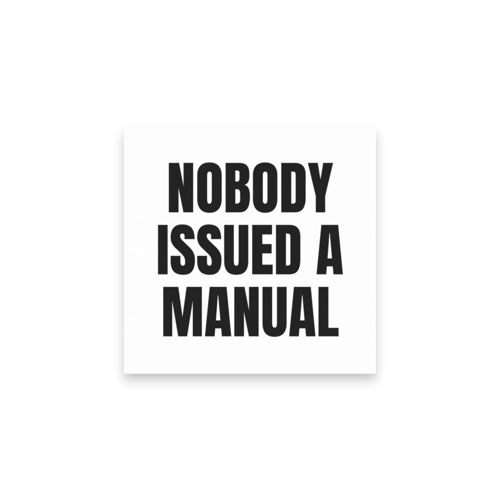 NOBODY ISSUED A MANUAL sticky notes