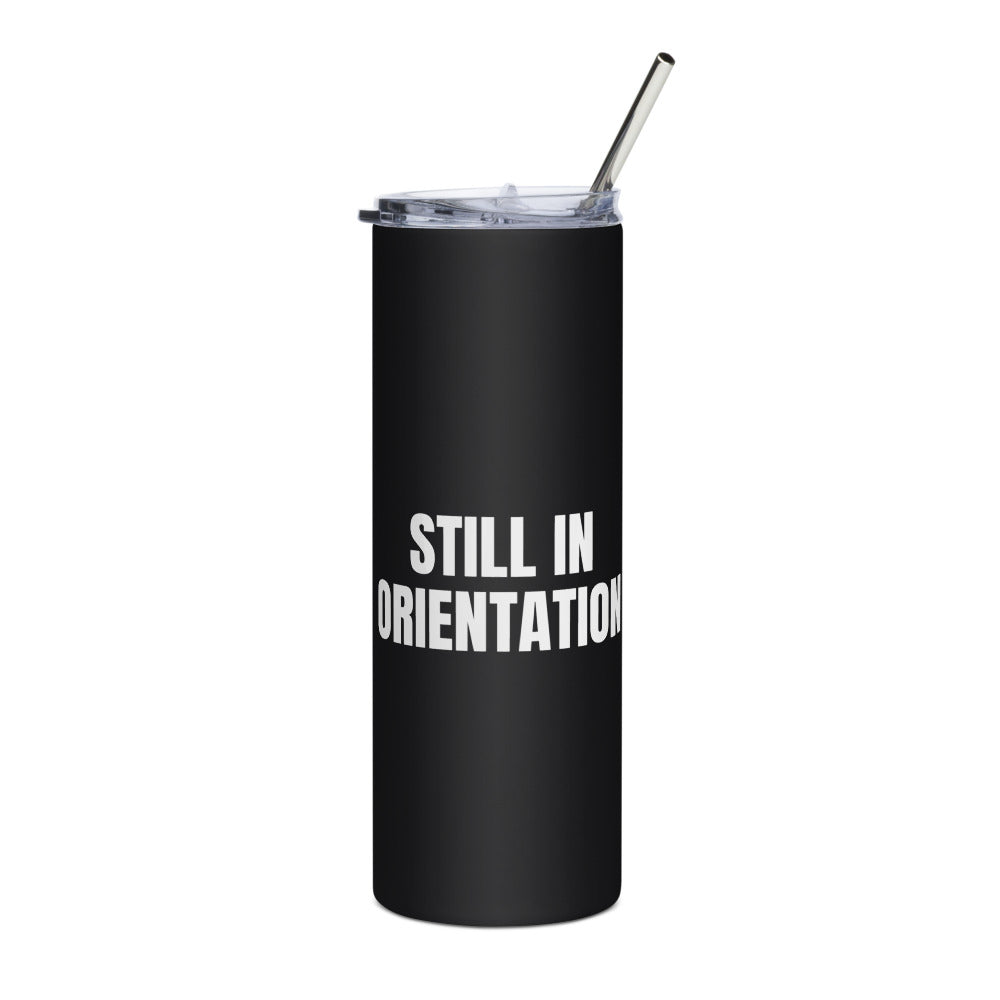 STILL IN ORIENTATION steel tumbler, black