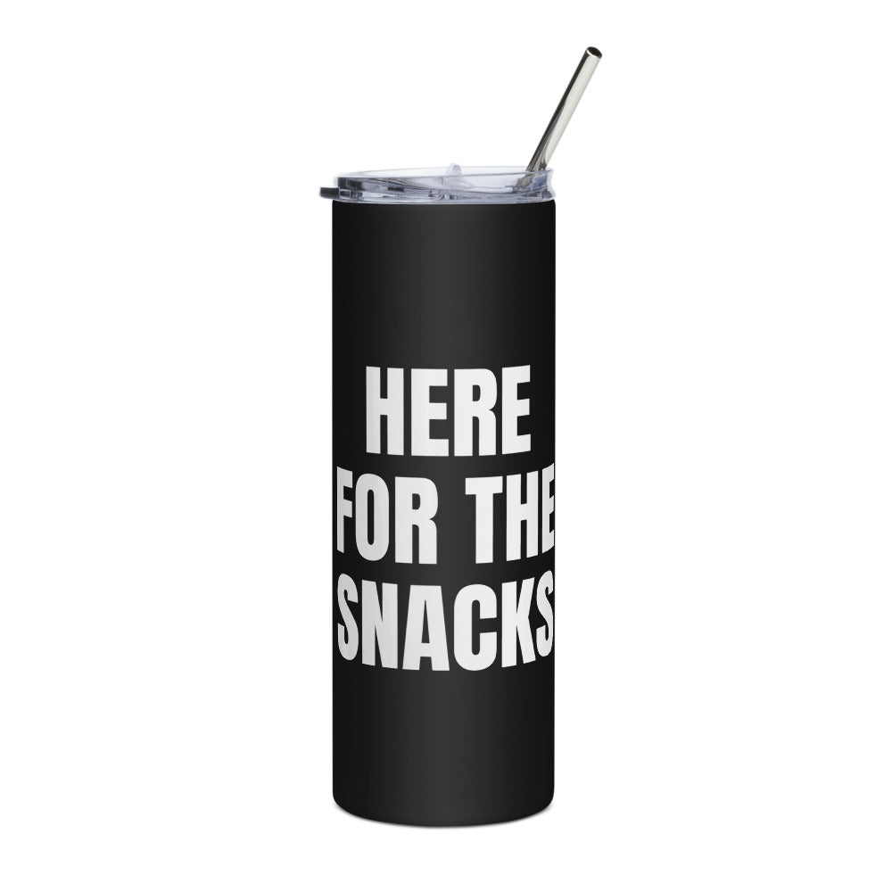 HERE FOR THE SNACKS steel tumbler, black