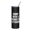 SUNNY WITH A CHANCE OF LEFTOVERS steel tumbler, black