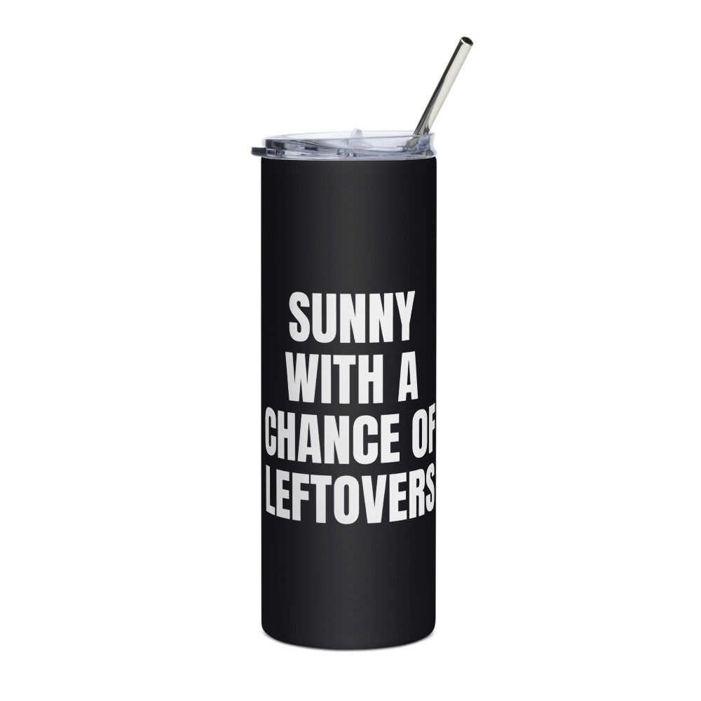 SUNNY WITH A CHANCE OF LEFTOVERS steel tumbler, black