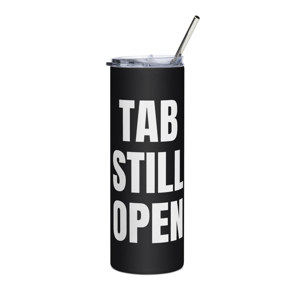 TAB STILL OPEN steel tumbler, black