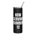 NOW SERVING NUMBER 12 steel tumbler, black
