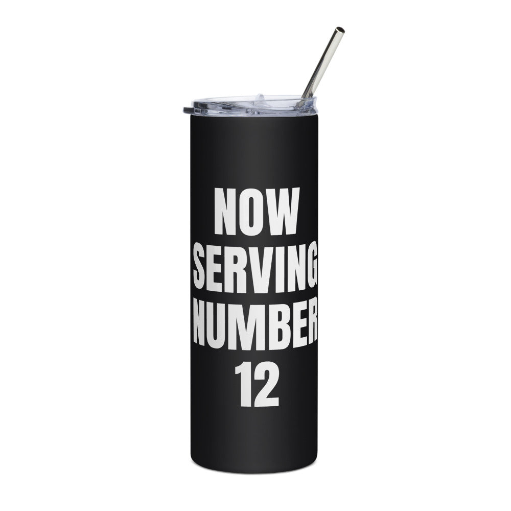 NOW SERVING NUMBER 12 steel tumbler, black
