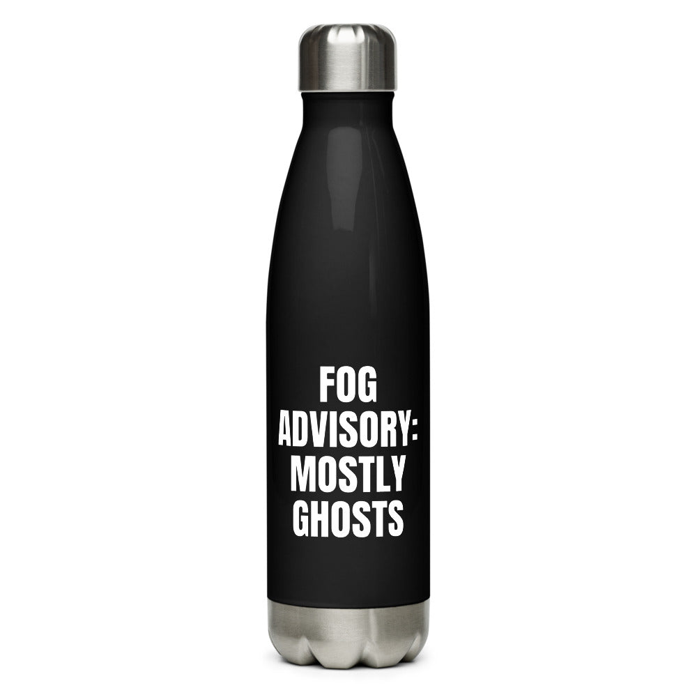 FOG ADVISORY: MOSTLY GHOSTS water bottle, black