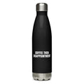 COFFEE THEN DISAPPOINTMENT water bottle, black