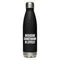 WEEKEND COUNTDOWN IN EFFECT water bottle, black