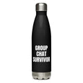 GROUP CHAT SURVIVOR water bottle, black