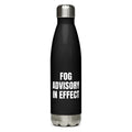 FOG ADVISORY IN EFFECT water bottle, black
