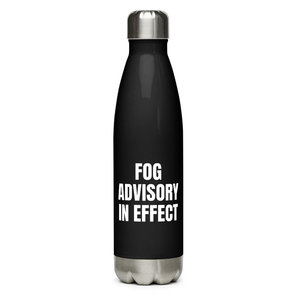FOG ADVISORY IN EFFECT water bottle, black