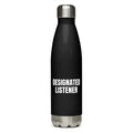 DESIGNATED LISTENER water bottle, black