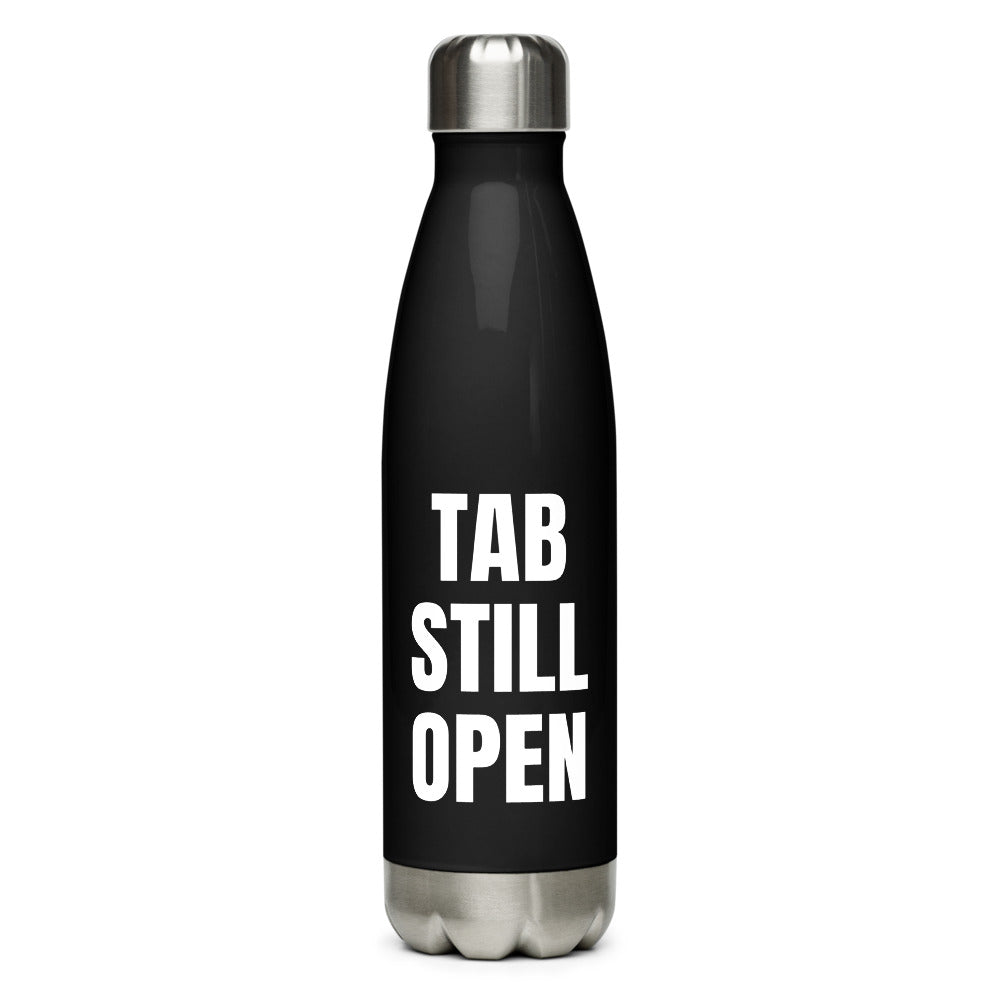 TAB STILL OPEN water bottle, black