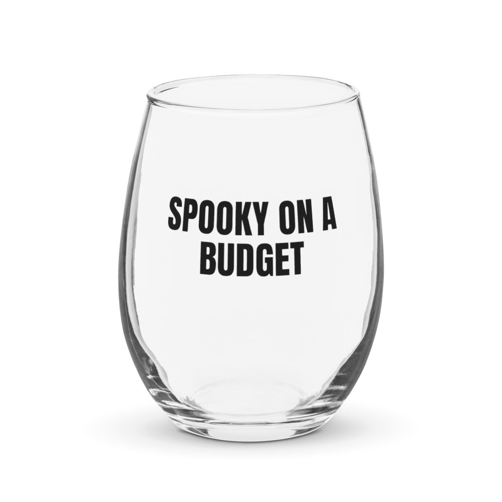 SPOOKY ON A BUDGET stemless wine glass
