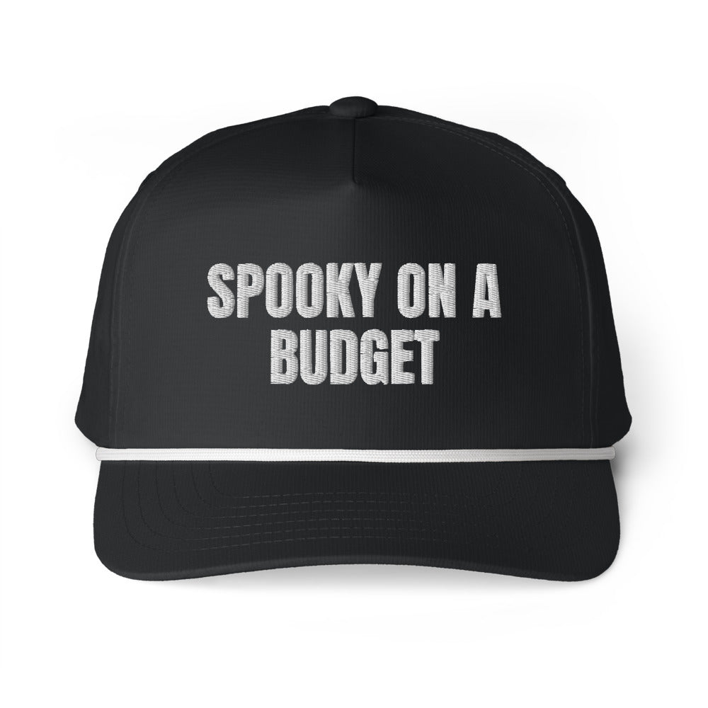 SPOOKY ON A BUDGET rope cap, black