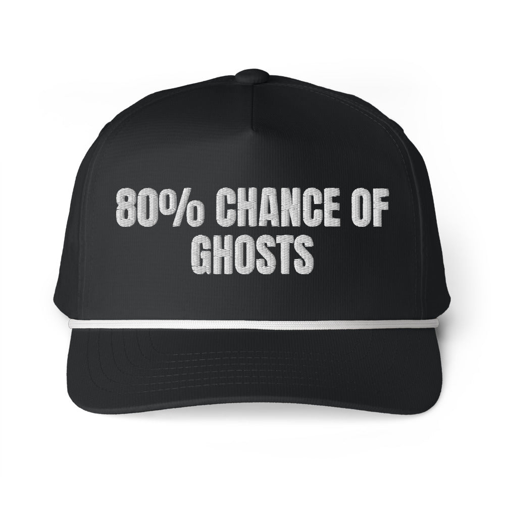 80% CHANCE OF GHOSTS rope cap, black