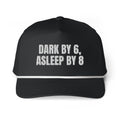 DARK BY 6, ASLEEP BY 8 rope cap, black