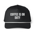 COFFEE IS ON DUTY rope cap, black