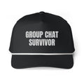 GROUP CHAT SURVIVOR rope cap, black