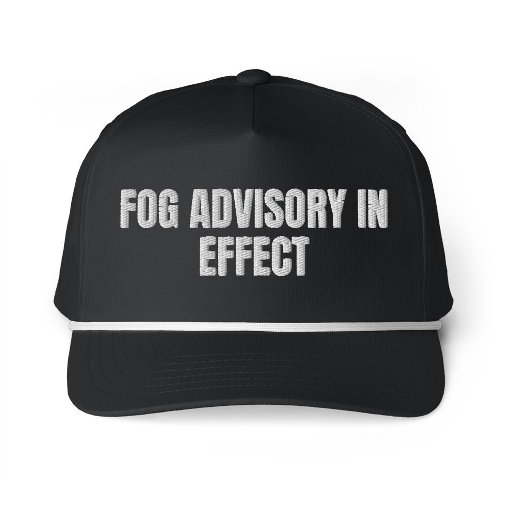 FOG ADVISORY IN EFFECT rope cap, black