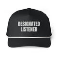 DESIGNATED LISTENER rope cap, black