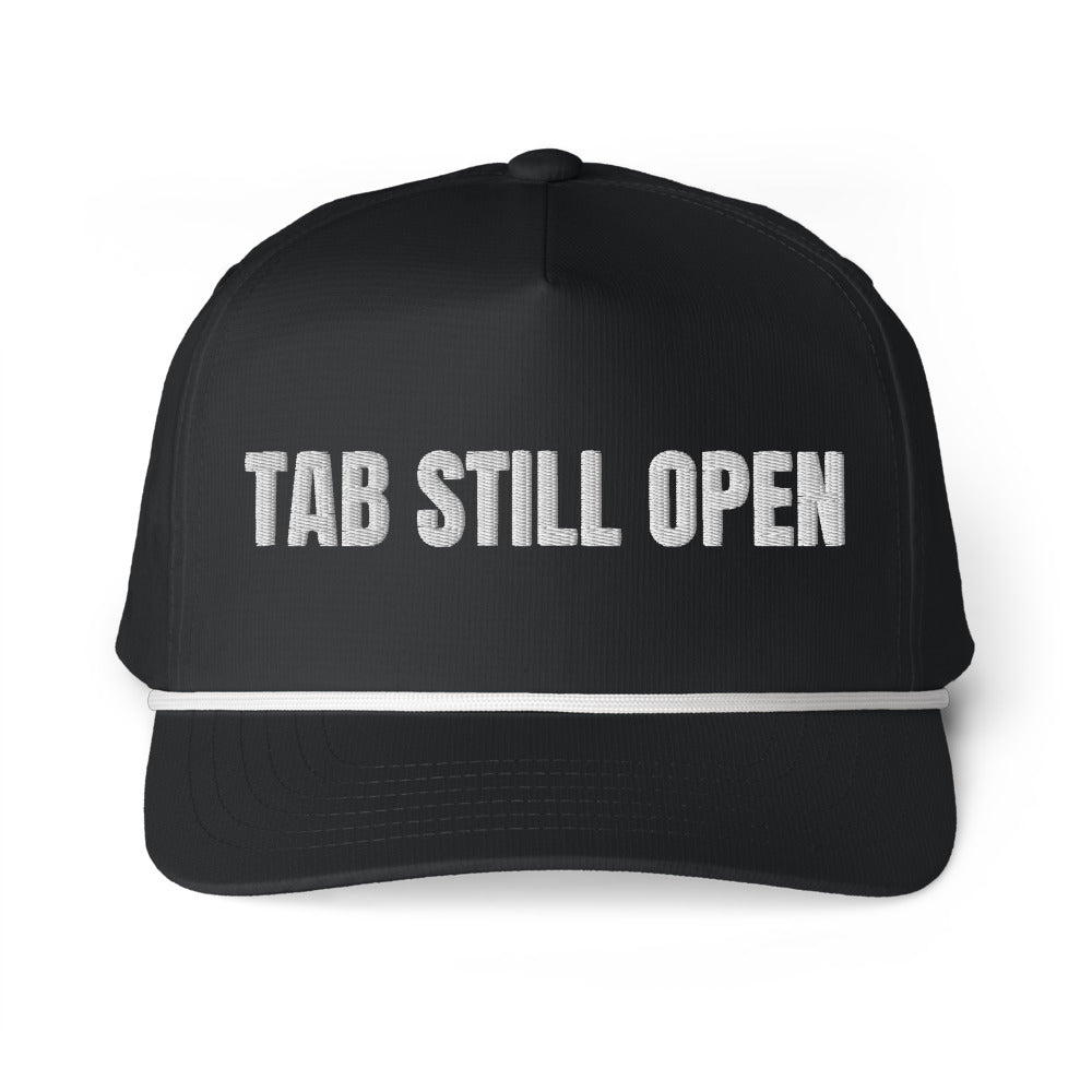 TAB STILL OPEN rope cap, black