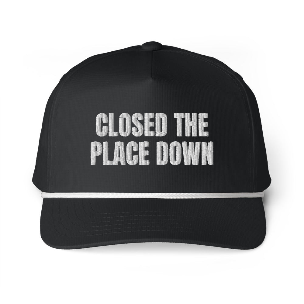CLOSED THE PLACE DOWN rope cap, black
