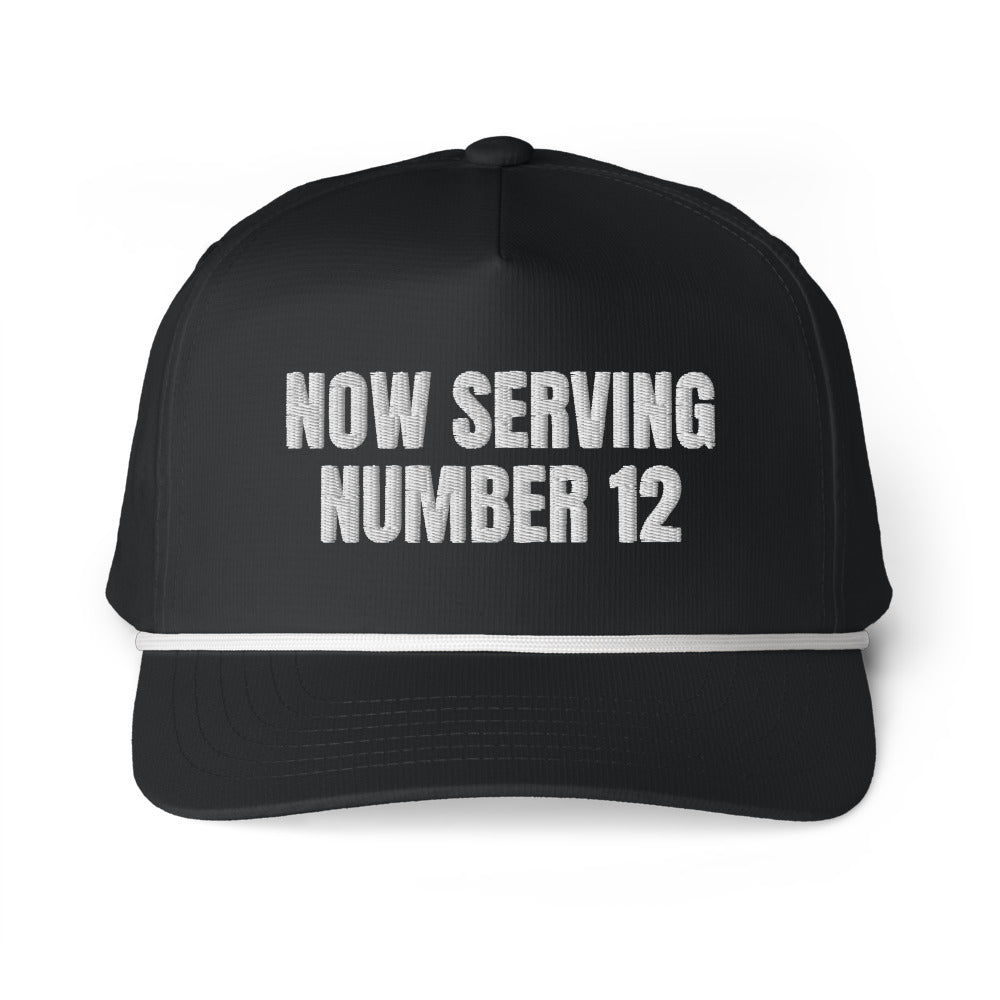 NOW SERVING NUMBER 12 rope cap, black