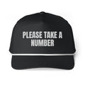 PLEASE TAKE A NUMBER rope cap, black