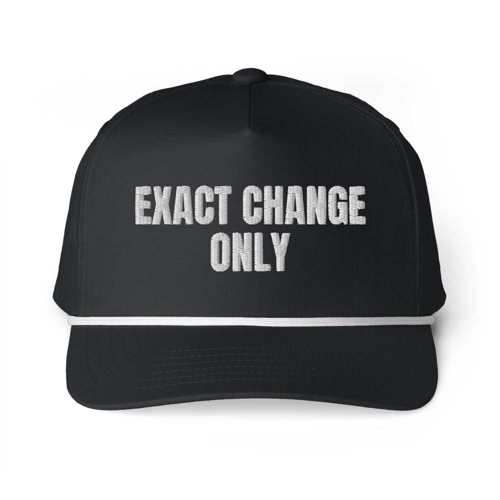EXACT CHANGE ONLY rope cap, black