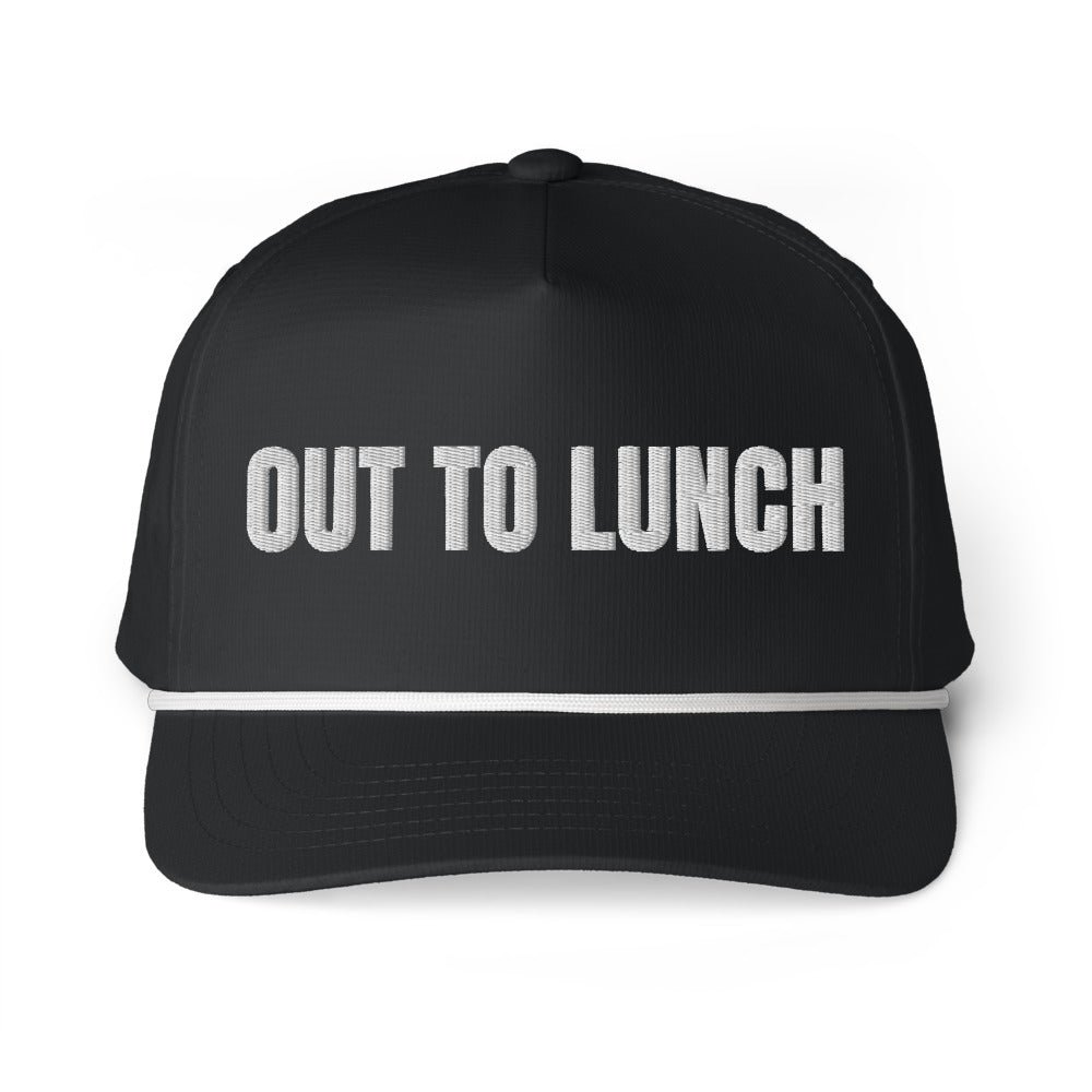 OUT TO LUNCH rope cap, black