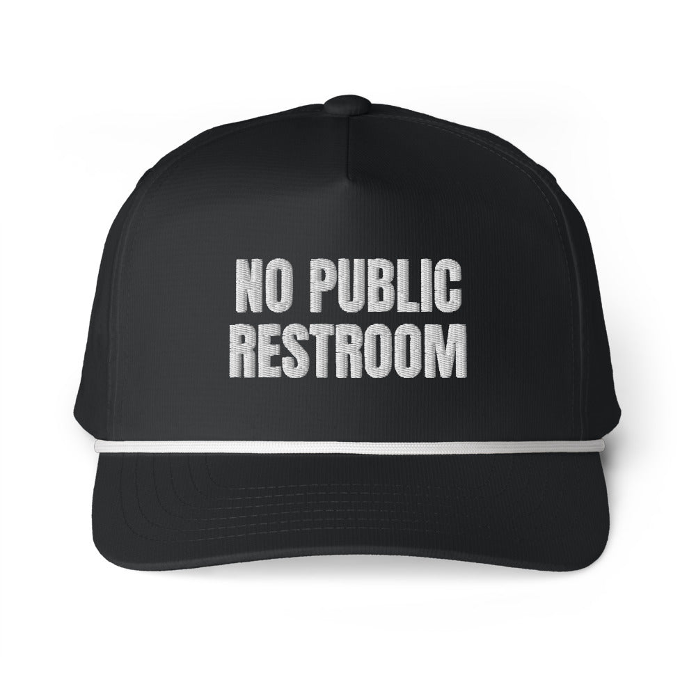 NO PUBLIC RESTROOM rope cap, black