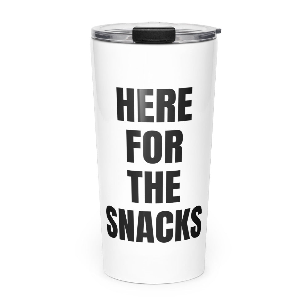 HERE FOR THE SNACKS skinny tumbler