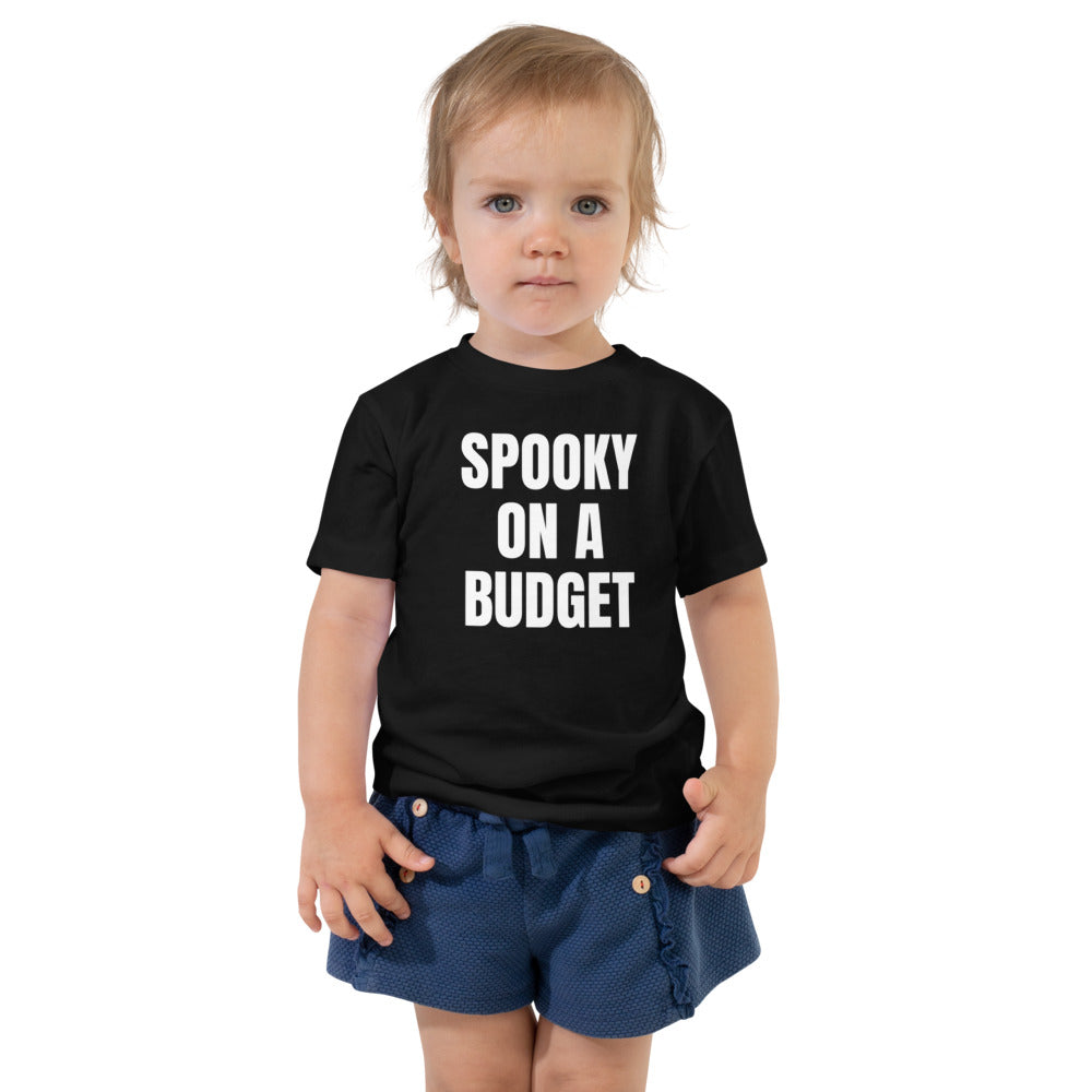 SPOOKY ON A BUDGET toddler tee, black