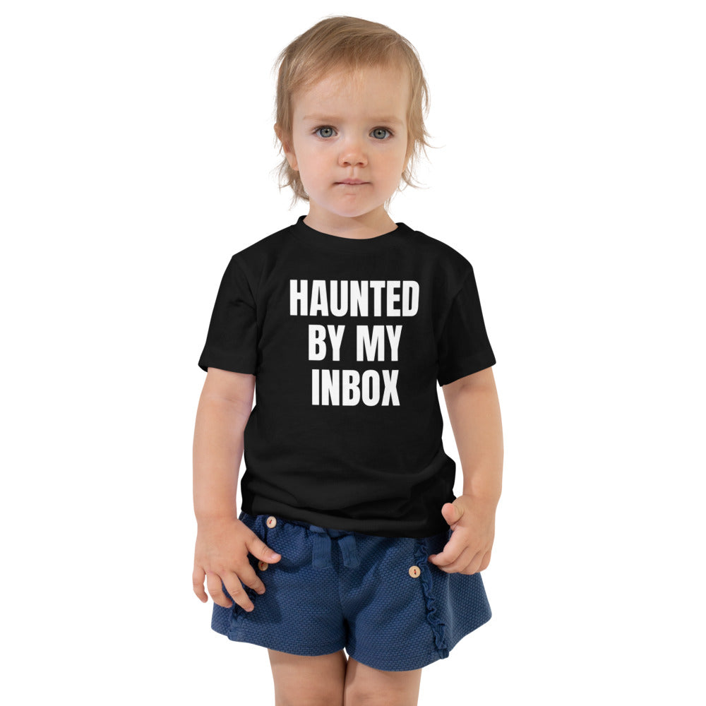 HAUNTED BY MY INBOX toddler tee, black