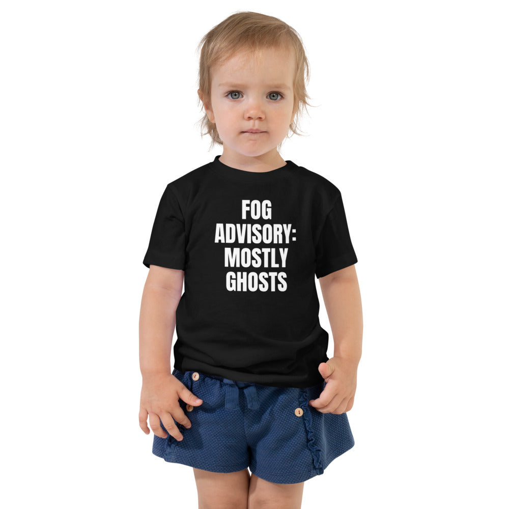 FOG ADVISORY: MOSTLY GHOSTS toddler tee, black