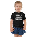 BRINGS A CHAIR TO EVERYTHING toddler tee, black