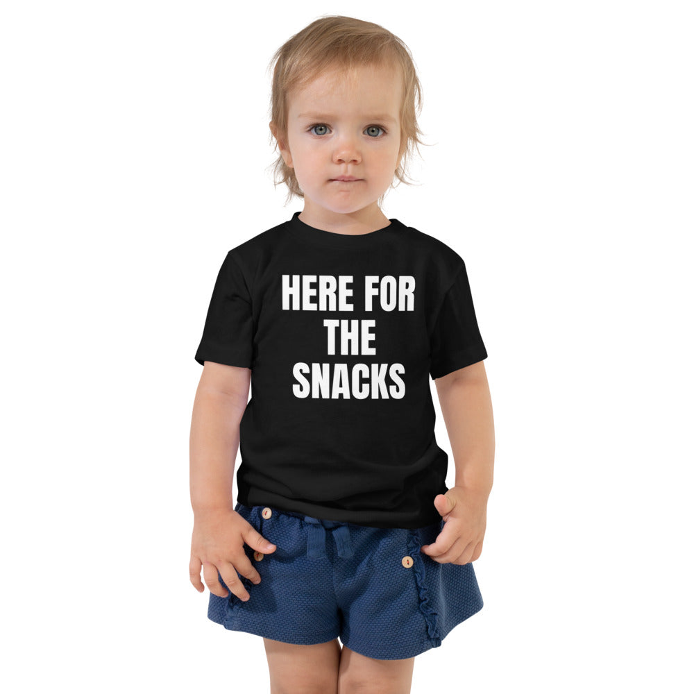 HERE FOR THE SNACKS toddler tee, black
