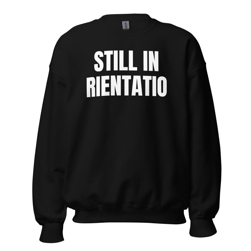 STILL IN ORIENTATION crewneck, black