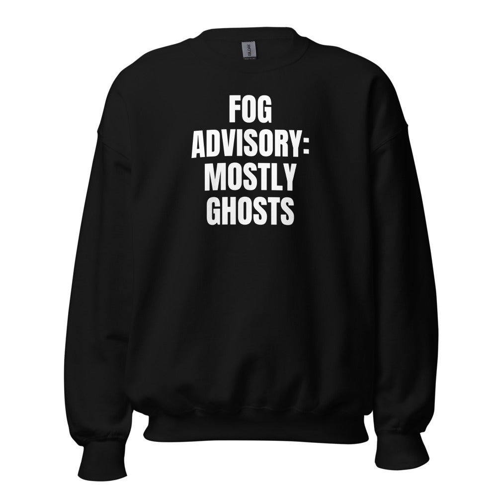 FOG ADVISORY: MOSTLY GHOSTS crewneck, black