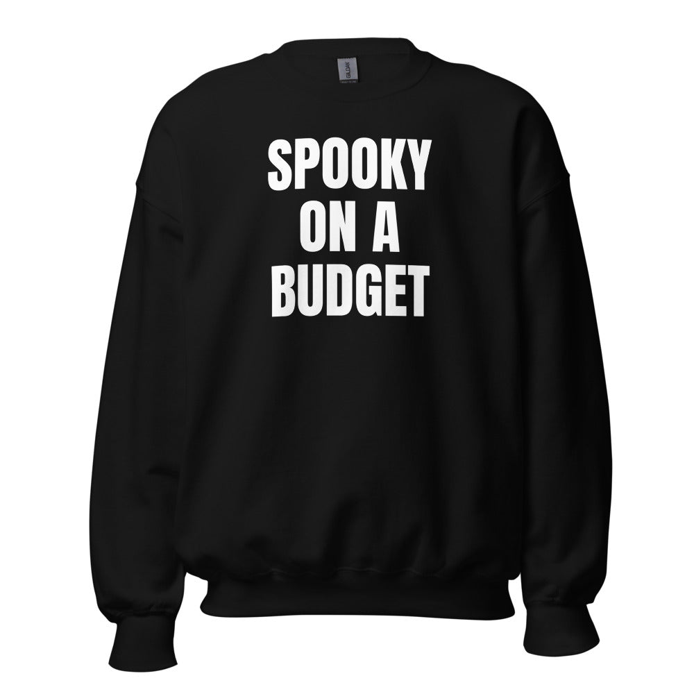 SPOOKY ON A BUDGET crewneck, black