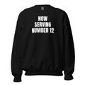 NOW SERVING NUMBER 12 crewneck, black