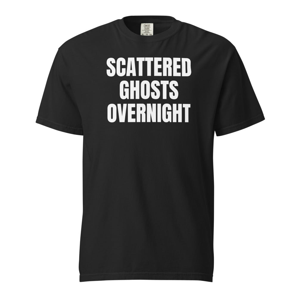 SCATTERED GHOSTS OVERNIGHT garment-dyed tee, black