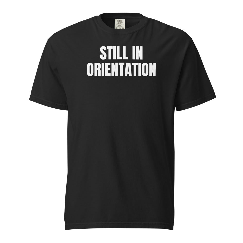 STILL IN ORIENTATION garment-dyed tee, black