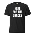 HERE FOR THE SNACKS garment-dyed tee, black